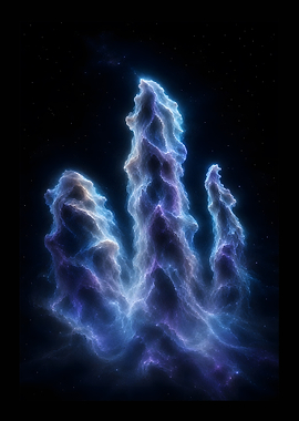Ethereal Cosmic Nebula Pillars