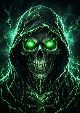 Glowing Green Electric Grim Reaper