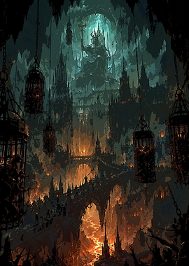 Dark Fantasy Underworld Throne Room