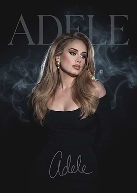 Adele Portrait with Smoke Background