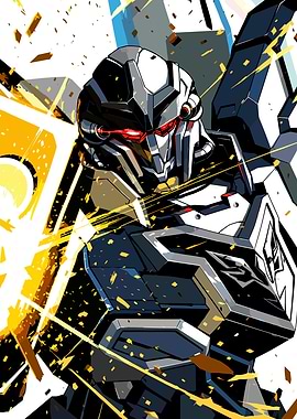 Sinanju Dynamic Mecha Warrior Action Illustration