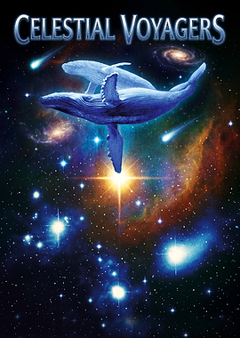 Celestial Voyagers Space Whale Poster