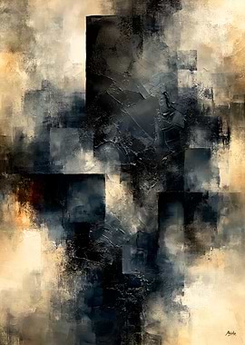 Shibui Abstract Modernism No. 08 – Obsidian Stillness Wall Art
