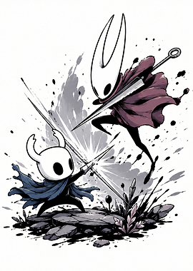 Hollow Knight and Hornet Duel