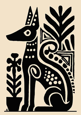 Stylized Egyptian Anubis Illustration
