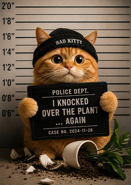 Funny Mugshot of a Bad Kitty