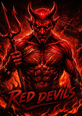 Red Devils Demon Warrior Poster