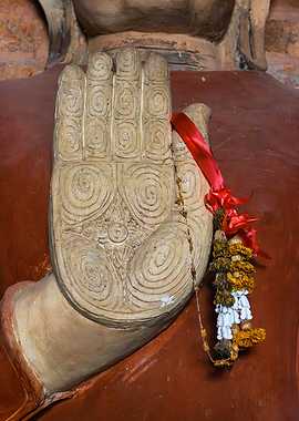 Detailed Buddha Statue Hand Sculpture