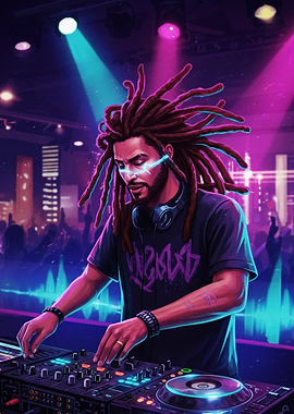DJ with Dreadlocks Performing Live