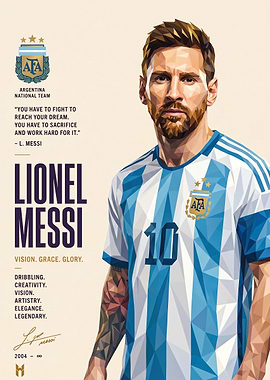 Lionel Messi Low Poly Poster