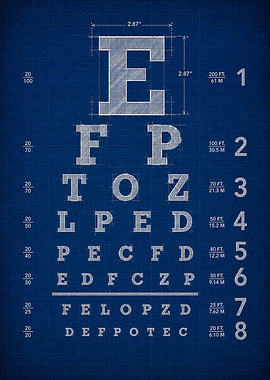 Eye Chart Blueprint Art