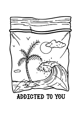 Addicted To You Tropical Ziploc Bag