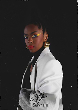Lauryn Hill Portrait with Graphic Makeup