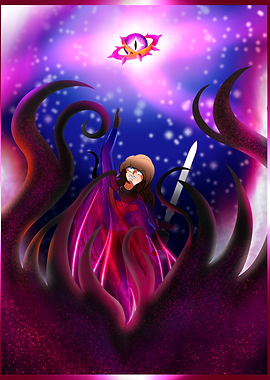 Warrior Facing the Cosmic Eye