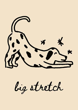 Big Stretch Dalmatian Line Art Poster | Minimalist Dog Wall Art