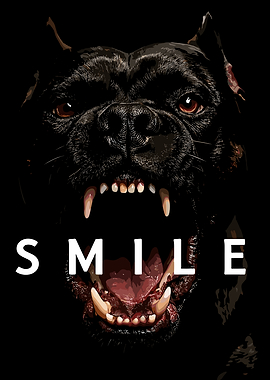 Aggressive Pitbull Smile Poster
