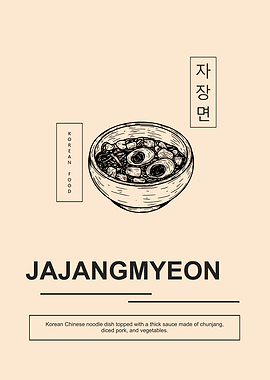 Jajangmyeon Korean Food Poster