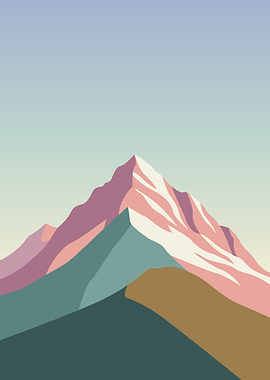 Minimalist Mountain Peak Illustration