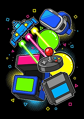 Retro Gaming Nostalgia Collage