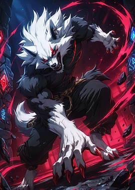 Fierce White Werewolf Warrior