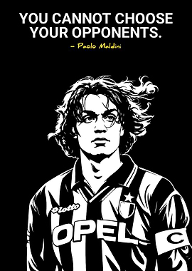 Paolo Maldini Inspirational Soccer Poster