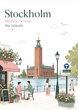 Stockholm Cityscape Travel Illustration