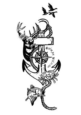 Nautical and Wildlife Tattoo Design