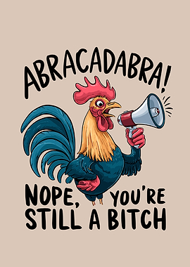 Funny Rooster with Megaphone Graphic