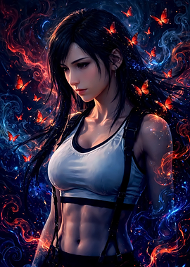 Tifa Lockhart with Glowing Butterflies