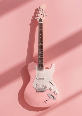 Pastel Pink Electric Guitar - Minimal Music