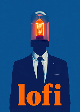 Lofi Man with Vacuum Tube Head Poster