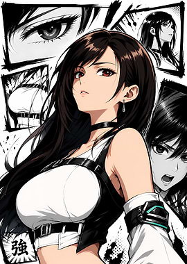 Tifa Lockhart Manga Style Illustration