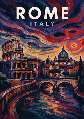 Rome Italy Travel Poster Art