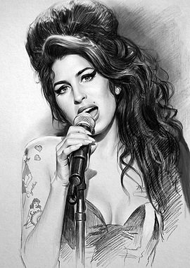 Amy Winehouse Pencil Portrait