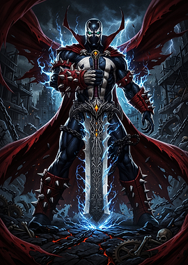 Spawn with Sword in Ruined Landscape
