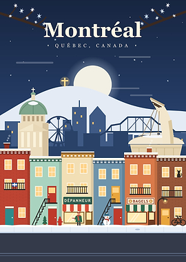 Montréal in Winter - Snowy Night