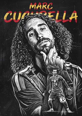 Marc Cucurella Soccer Portrait Poster