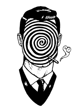 Hypnotic Man Smoking Illustration