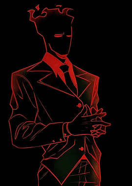 Fiery Silhouette Man in Suit