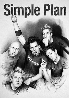 Simple Plan Band Pencil Sketch