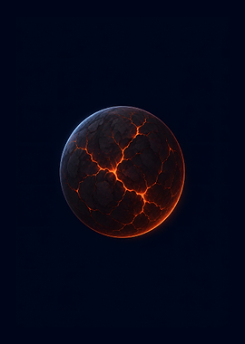 Cracked Obsidian Lava Planet