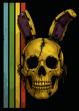 Springtrap Skull Retro Gaming Art