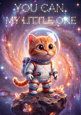 Cute Astronaut Kitten in Little Space Explorer - Cute Astronaut Cat