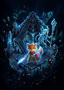 Tunic Fox Hero Facing Ghostly Foe