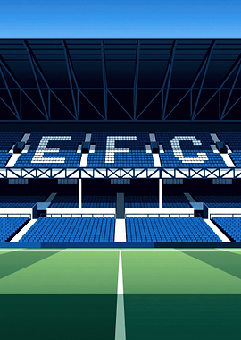 Everton Football Club Stadium Illustration