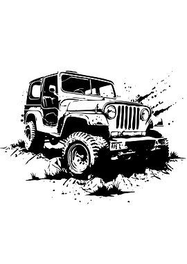 Off-Road Jeep Vector Illustration