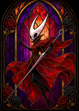 Hornet Hollow Knight Stained Glass