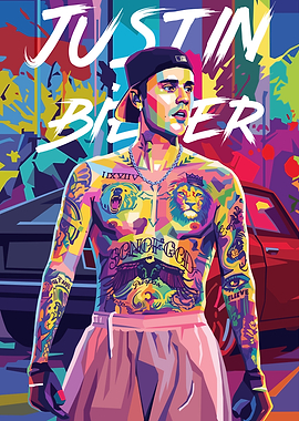 Justin Bieber Pop Art Portrait