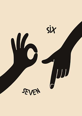 Minimalist Hand Gesture Typography Wall Art | Modern Graphic Beige Poster