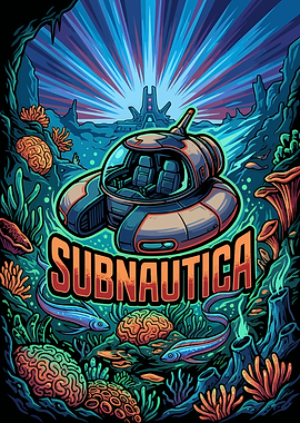Subnautica Seamoth Underwater Exploration Poster